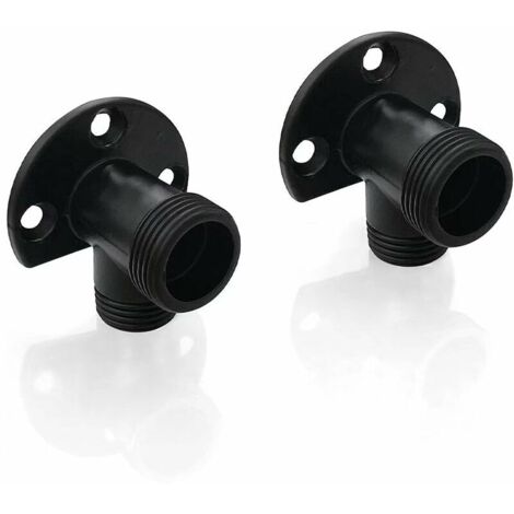 Kit d'installation noir mat pour connecter le tuyau pour robinet apparent, mitigeur thermostatique, conversion encastré en surface NPT 1/2 mâle par G 3/4 mâle, 2 pcs (1/5)