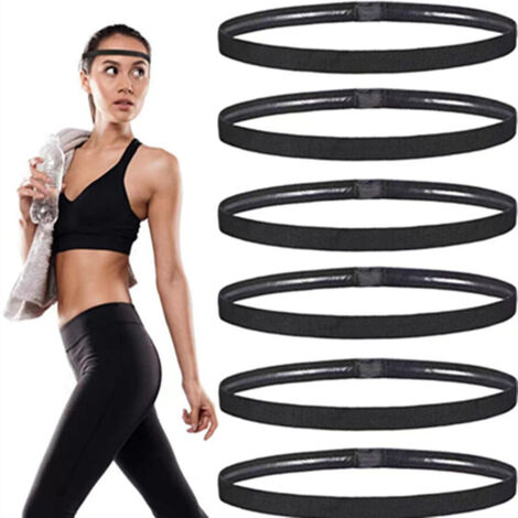 Lot de 6 bandeaux extensibles antidérapants pour le sport, le yoga, le football, le jogging, pour femmes et hommes (1/5)