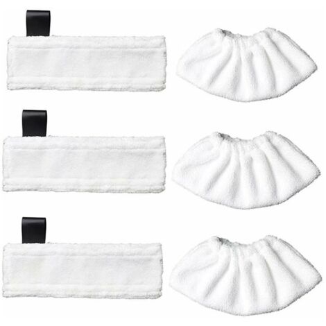 Lot de 3 lingettes de rechange en microfibre et 3 chiffons en microfibre pour Karcher Easy Fix SC1/SC2/SC3/SC4/SC5/SV7, chiffon accessoire pour Kärcher Easy Fix (1/5)