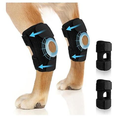 1 paire de genouillères pour chien pour la patte arrière, le jarret et la cheville pour le LCA et le LCC déchirés, bandage de compression pour l'articulation de la patte arrière du chien