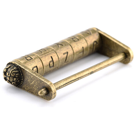 Serrure à combinaison Antique en Bronze Vintage, 5 lettres, en alliage de Zinc, cadenas à bijoux, tiroir de valise en bois (1/5)
