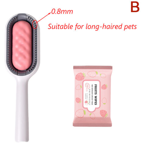 Peigne d'épilation pour chat et chien avec lingettes Brosse pour animaux de compagnie améliorée (1/4)
