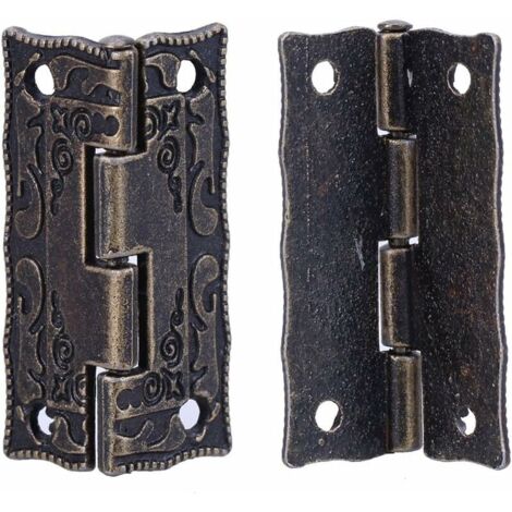 Charnières Lot De 10 Vintage Mini Charnières Et Vis Pour Meubles Porte Cabinet Tiroir Et Bijouterie Boîte (1/5)