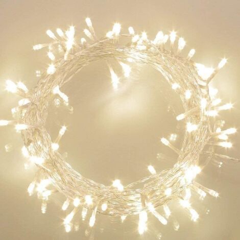 100 Guirlandes LED à Pôles avec Minuterie Blanc Chaud (8 Modes, 11M, IP65 Étanche) Éclairage Extérieur THD02, 1 Pack-Fei Yu (1/5)