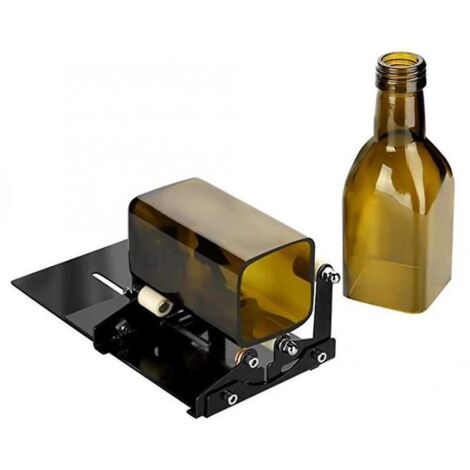 Coupe-bouteille en verre Kit d'outils de coupe réglable pour bouteilles de vin avec gants (1/3)