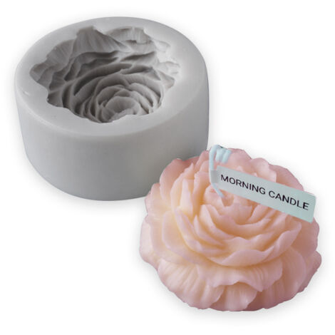 Moule en plâtre en silicone pour bougie parfumée en forme de grande pivoine (1/2)
