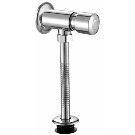 Urinoir Robinet de Chasse Urinoir Urinoir Robinet de Chasse Chrome Mur Monté Type de Bouton Placard Exposé Retard Manuel Arrêt Automatique pour Salle De Bains WC E58q09oDQA