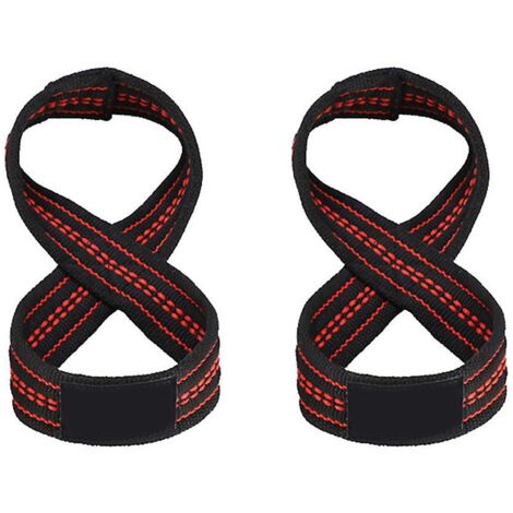Lot de 2 sangles d'haltérophilie en forme de 8 pour soulevé de terre, sangles de poignet, tractions, support de poignet, gymnastique (1/3)
