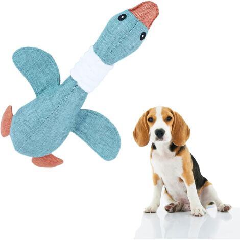 Jouets couineurs pour chiens en forme d'oie sauvage mignons pour chiens de petite et moyenne taille, jouet en peluche doux pour chien, jouets pour chiots pour des dents propres et un entraînement (ble (1/4)