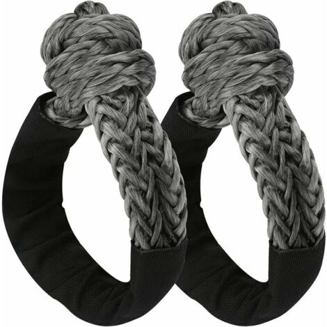 Manille souple Corde de manille tout-terrain souple 2 pièces, Manille de récupération souple avec manchon de protection Manilles souples (1/5)