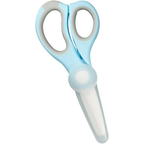 paire de ciseaux pour bébé en céramique de qualité alimentaire sans BPA portables pour nourrissons et tout-petits avec couvercle de lame de protection (bleu)-Fei Yu (1/5)