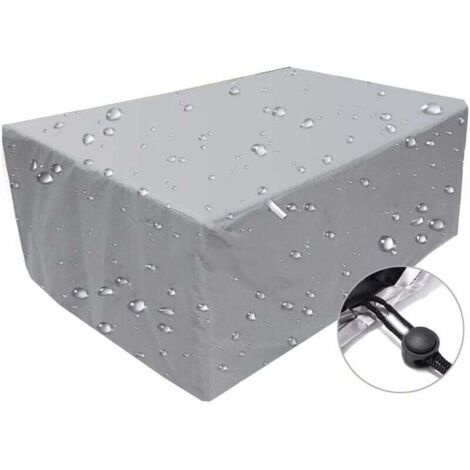 Housse de mobilier d'extérieur,bache imperméable coupe-vent anti-UV,Housse de protection rectangulaire en tissu Oxford 210D argent - 120 x 120 x 74 cm (1/5)