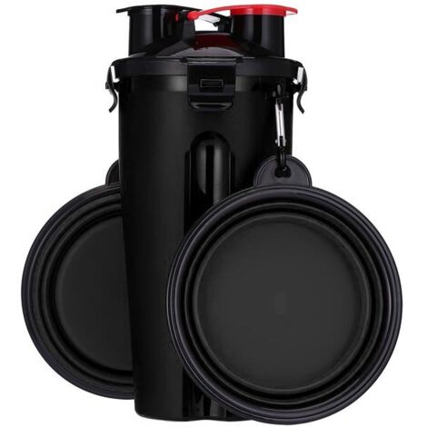 Gamelle portable pour animaux de compagnie pour les sorties, bouteille d'eau pliable avec couvercle anti-fuite de grande capacité adaptée aux voyages (1/2)