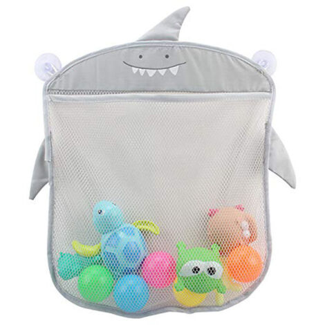 Sac De Rangement Pour Jouets De Bain Pour Bébé, Organisateur De Salle De Bain À Suspendre, Filet En Filet Avec 2 Ventouses Puissantes Pour Brosse De Douche, Shampoing (1/5)