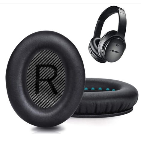 Coussinets de rechange pour casque professionnel, housse en mousse souple pour casque supra-auriculaire Bose Quietcomfort Series (noir) (1/5)