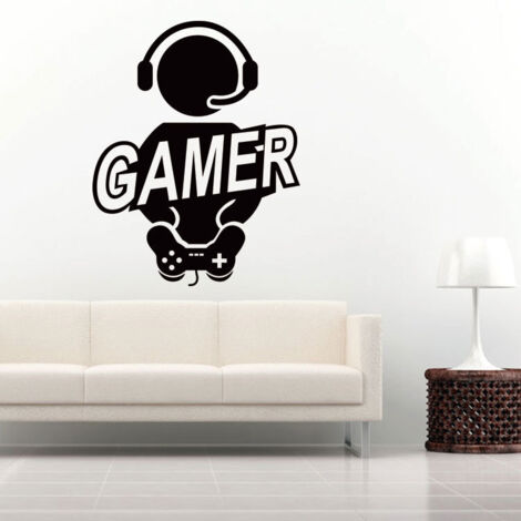 Autocollant mural sculpté respectueux de l'environnement, jeu de Gamer, décoration de salon et de chambre à coucher (1/5)