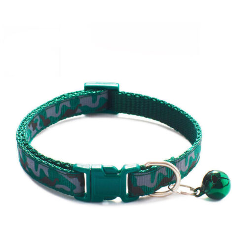 Collier pour chat imprimé léopard, collier réglable pour animal de compagnie avec boucle de sécurité à cloche (1/4)