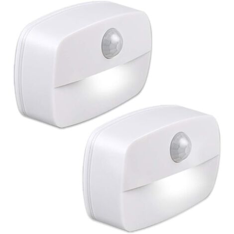 2 pcs Applique avec détecteur de mouvement autocollant, applique de salle de bain, convient pour chambre à coucher, couloir (lumière blanche)-Fei Yu (1/5)