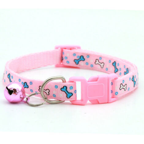 Collier en nylon pour chien et chat, chiot, petit, XS, robuste, minuscule, femelle, clip, chiots, rose, violet (1/2)