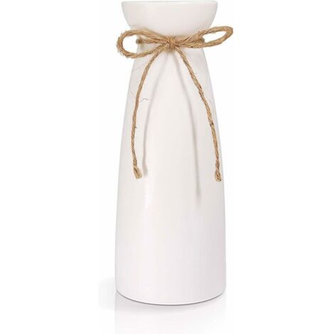 Vase en Céramique, Grand Vase à Fleurs Blanc, Décoration Vase de Table Moderne, Vase Décoratif de Haute Qualité, pour Maison, Fête, Centre de Table de Mariage(23cm) (1/5)