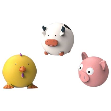 3 pièces de jouets sonores en latex pour chiens, balles rondes pour le grincement des dents et la décompression, super mignons, éducatifs, vraiment mignons, peluche, bichon, chiot, amusant (1/5)