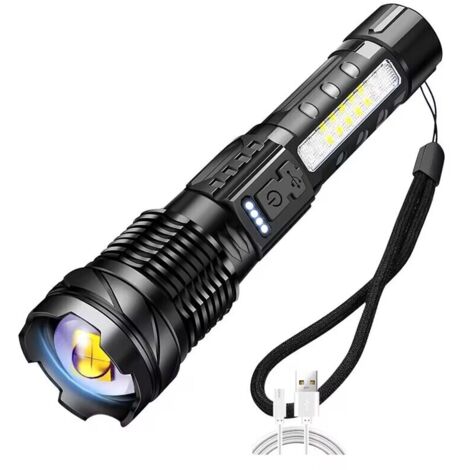 Lampe Torche LED Camping – Solaire Et USB – COB Super Lumineuse – Rechargeable