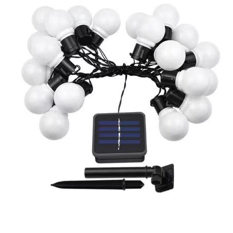 Blanc- Guirlande Electrique Exterieur Bulbes Blancs - Exterieur Decoration Romantique, Chic, Déco pour Jardin et Patio(3.5M 10 lumières) (1/5)