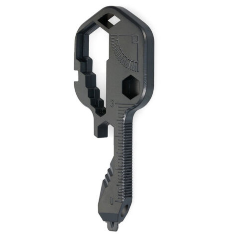 Clé multi-outils 24 en 1 en forme de clé, outil de poche extérieur en acier inoxydable (noir) (1/5)