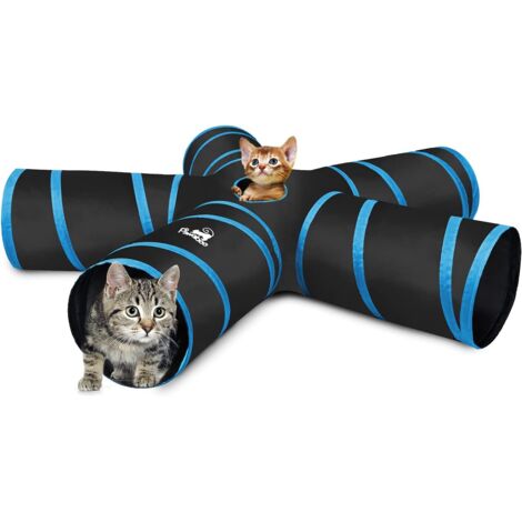 Tunnel pour chat noir en forme de S Jouet pour chat Zihai Tunnel pliable pour chat (1/3)