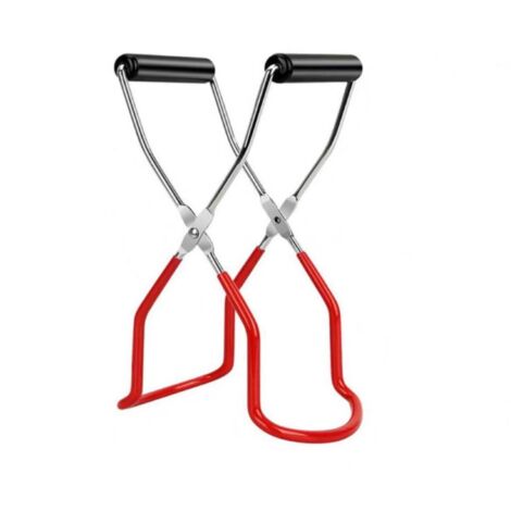 Pinces de Bocal, Clip Anti-Brûlure, Pince À Bocal, Pinces de Levage de Bocal en Conserve en Acier Inoxydable avec Poignée de Poignée Pour Bocaux à Conserves Chauds et Bocaux à Conserves (rouge) (1/5)