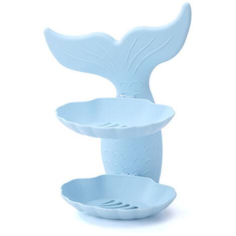 Porte-savon double couche poisson rouge de salle de bain, sans poinçonnage, boîte à savon murale, ventouse de salle de bain, porte-savon de vidange (1/5)