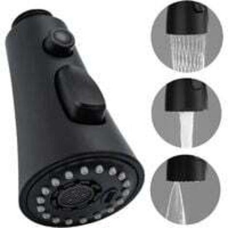 3 Modes Douchette Robinet Cuisine, Extractible Douchette Evier Cuisine G1/2 Tête Robinet Cuisine Douchette Remplacement Pour Salle De Bain Lavabo Chromé Noir (1/5)