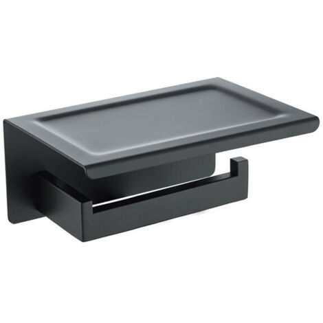 Porte Papier WC Porte Papier Toilettes Mural Peint Noir Porte Papier Toilette avec Support de Téléphone (1/5)