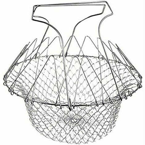 Paniers à frites, panier à friture pliable pour laver les fruits, panier à frites, passoire à panier à friture pliable (1 pièce)-Fei Yu (1/5)