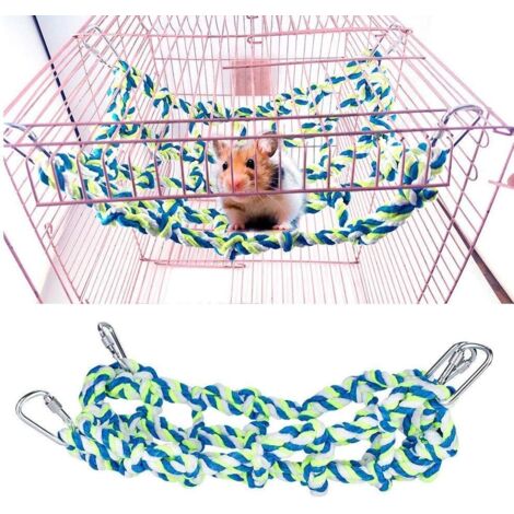 Jouet mural pour oiseaux en corde colorée faite à la main, jouet à mâcher en toute sécurité, balançoire pour perroquet, cage, accessoires (1/5)
