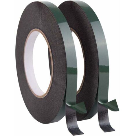 2 rouleau 15mm Ruban Adhésif double face, Scotch Double Face Extra fort De Montage Imperméable pour les moulures automobiles LED (10m chaque rouleau) (1/5)