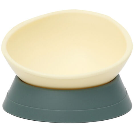 Bulldog Gamelle Antidérapante Amovible En Caoutchouc Pour Chien Et Chat Avec Base Inclinée Et Inclinée (Beige) (1/5)