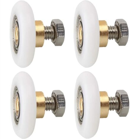 4 pièces Roulette Porte de Douche, Roues de Rechange pour Porte de Douche Roulettes de Rechange pour Porte de Douche RainuréE avec vis Diamètre 23 mm (1/5)