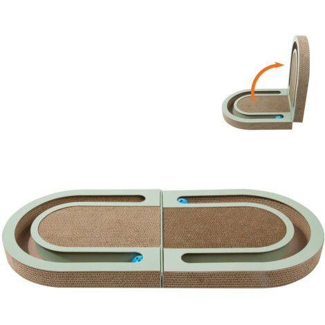 Planche à gratter pliable en polymère pour chat avec balle, griffoir pour la maison (1/4)