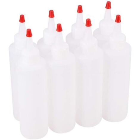 8 Pcs Boîteilles à Presser, Boîteilles Souples Transparents en Plastique, Boîteilles de Condôment Réutilisables en Plastique, pour Les Condôments, La Peinture, Le Bricolage, L'artisanat, La Colle-Fei (1/5)