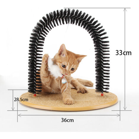Griffoir et Grattoir 2 en 1 - Base antidérapante - Grattoir en forme d'arche - Arche de massage - Vendu avec un sachet d'herbe à chat - Récupère les poils，Petite souris mignonne (1/4)