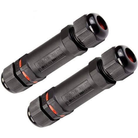 Boîte de Derivation Etanche, Paquet de 2 boîtier Electrique IP68 - Boîte de Jonction Ø 1mm-13mm-Facile à Installer (Noir, PVC)-Fei Yu (1/5)