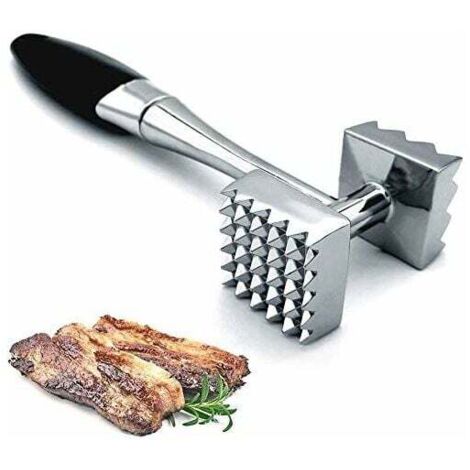 Attendrisseur à viande, maillet à viande à clous double face, marteau à viande utilisé pour steak, poulet, poisson, livre à viande avec poignée en caoutchouc confortable, outil attendrisseur de viande (1/5)