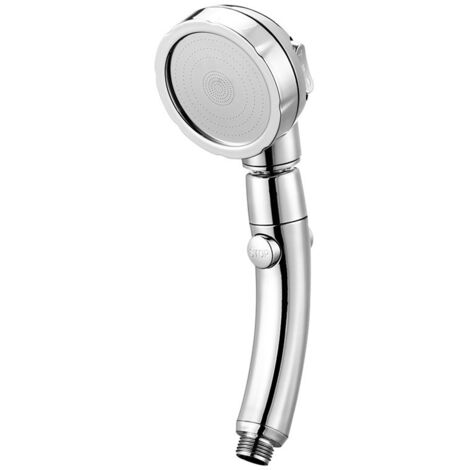 Pommeau de douche à secousses suralimenté avec buse d'arrêt d'eau à un bouton à plusieurs vitesses avec grande sortie d'eau pour le bain et pomme de douche à effet pluie (1/5)