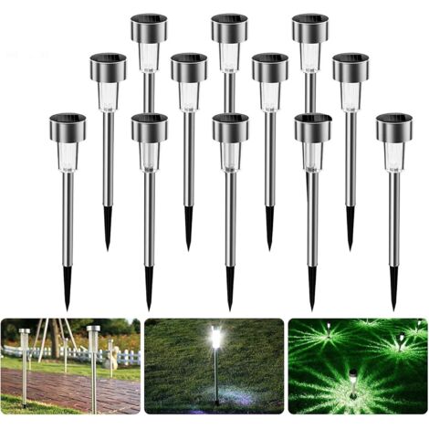 Pack de 12 lampes solaires pour le jardin, lampe solaire de jardin , étanche IP44, lumière solaire, lumière décorative pour routes extérieures, lumières de sécurité, jardin, terrasse-Fei Yu (1/5)