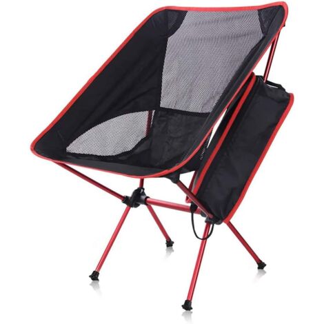 Chaise de camping pliante Chaise pliante ultralégère en aluminium Chaise pliante portable compacte Chaise de pêche pour la randonnée en plein air jusqu Rouge-Fei Yu (1/5)
