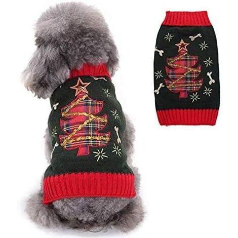 Pull de Noël pour chien de compagnie (Arbre de Noël vert armée,XS)-Fei Yu (1/3)