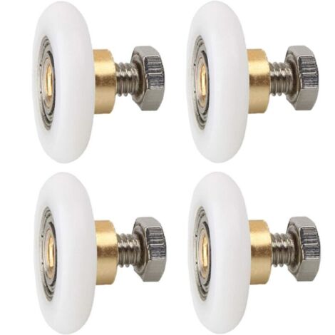 4 pièces Roulette Porte de Douche, Roues de Rechange pour Porte de Douche Roulettes de Rechange pour Porte de Douche RainuréE avec vis Diamètre 23 mm (1/5)