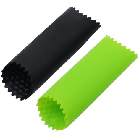 Éplucheur d'ail Éplucheur d'ail en siliCône Rouleau d'ail 12,5 mm de long, simple et insipide, peut être épluché en quelques secondes, noir et vert 2 pièces-Fei Yu (1/5)