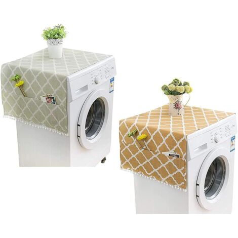 2 Pièces Housse de Réfrigérateur, Housse de Protection pour Réfrigérateur, Couvercle Anti-Poussière pour Machine à Laver, avec Poches de Rangement Latérales, pour Réfrigérateur-Fei Yu (1/5)